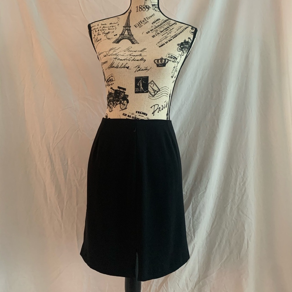 Vintage Black Polyester Skirt